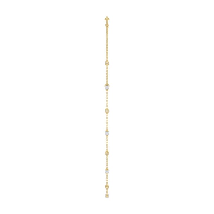 Luxury Round/Pearl Diamond Necklace 10K Yellow Gold 1/3CT Elegant Ladies Jewelry (Color F-G -Clarity VS1/VS2) - Image 3