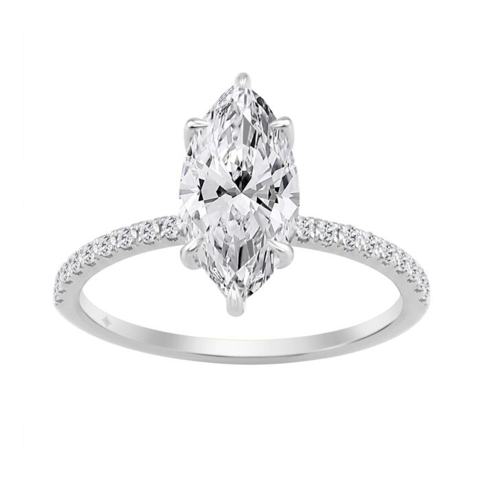 20890289_EC-145047W-1214x1214.jpg 14K WHITE GOLD 1 3/4CT MARQUISE/ROUND DIAMOND LADIES RING (CENTER STONE MARQUISE DIAMOND 1 1/2CT) - Image 1