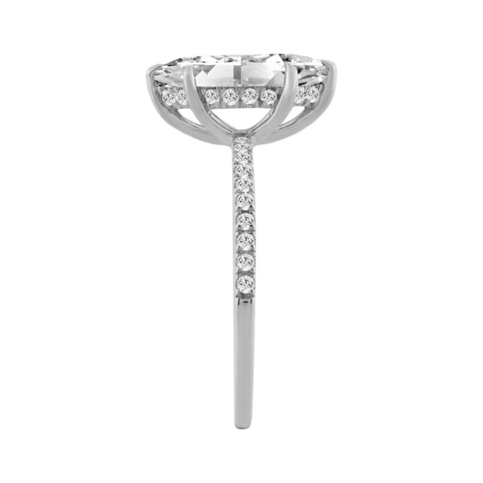 14K WHITE GOLD 1 3/4CT MARQUISE/ROUND DIAMOND LADIES RING (CENTER STONE MARQUISE DIAMOND 1 1/2CT) - Image 3