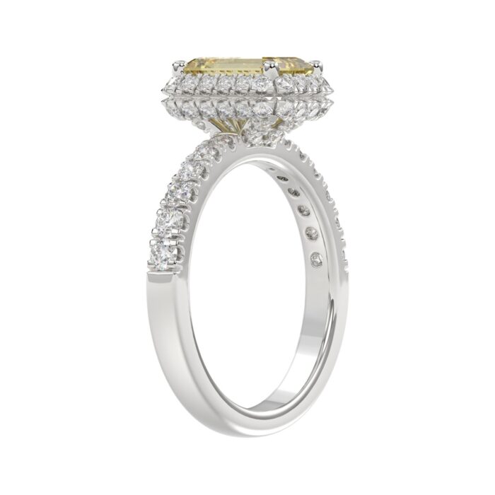 14K WHITE GOLD 1.00CT ROUND/YELLOW RADIANT DIAMOND LADIES RING (CENTER STONE YELLOW RADIANT DIAMOND 3.00CT) - Image 3
