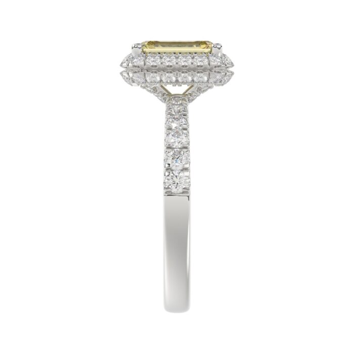 14K WHITE GOLD 1.00CT ROUND/YELLOW RADIANT DIAMOND LADIES RING (CENTER STONE YELLOW RADIANT DIAMOND 3.00CT) - Image 4