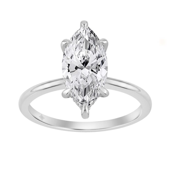 20890291_EC-143544W-1214x1214.jpg 14K WHITE GOLD 2.00CT MARQUISE/ROUND DIAMOND LADIES RING (CENTER STONE MARQUISE DIAMOND 2.00CT) - Image 1