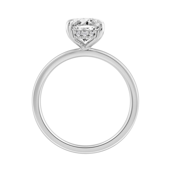 14K WHITE GOLD 2.00CT OVAL/ROUND DIAMOND LADIES RING (CENTER STONE OVAL DIAMOND 2CT) - Image 2