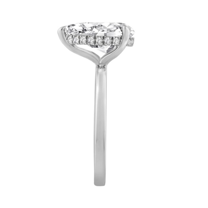 14K WHITE GOLD 3.00CT ROUND/PEAR DIAMOND LADIES RING (CENTER STONE PEAR DIAMOND 3CT) - Image 3