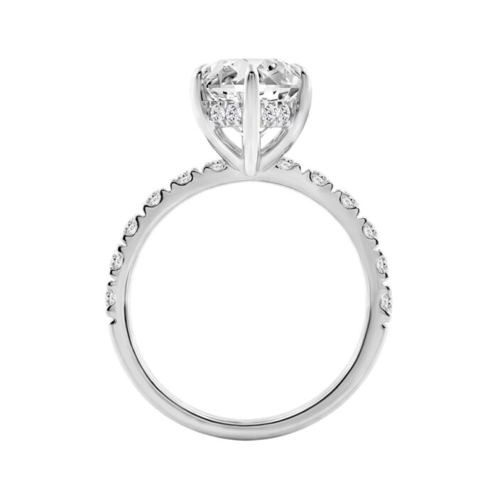 14K WHITE GOLD 6.00CT MARQUISE/ROUND DIAMOND LADIES RING (CENTER STONE MARQUISE DIAMOND 5CT) - Image 2