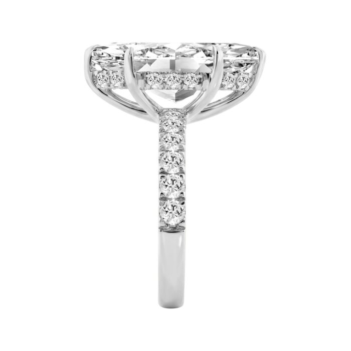 14K WHITE GOLD 6.00CT MARQUISE/ROUND DIAMOND LADIES RING (CENTER STONE MARQUISE DIAMOND 5CT) - Image 3