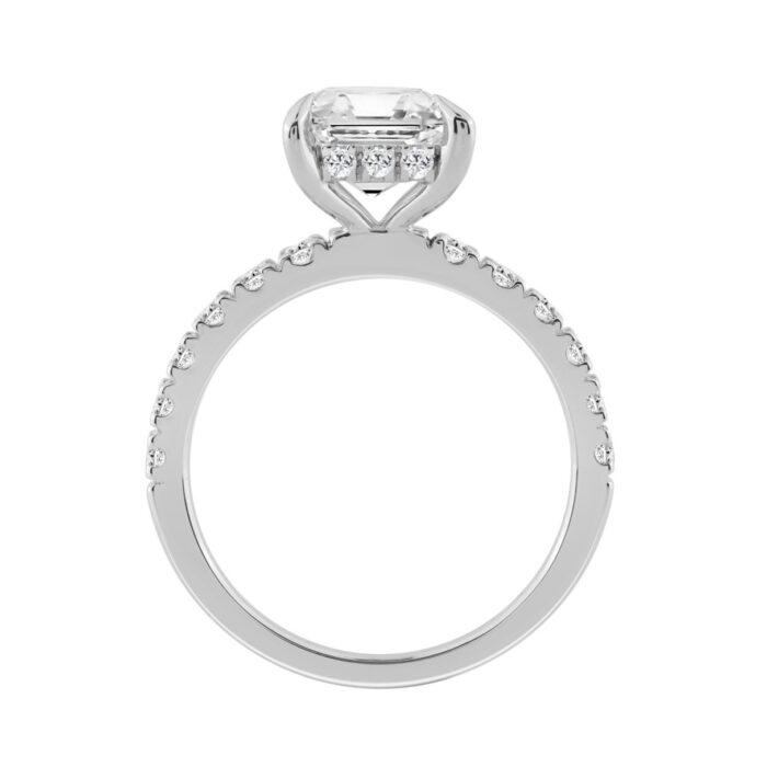 14K WHITE GOLD 6.00CT ROUND/CUSHION DIAMOND LADIES RING (CENTER STONE CUSHION DIAMOND 5CT) - Image 2