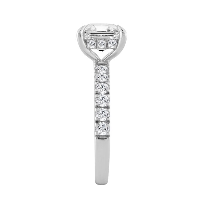 14K WHITE GOLD 6.00CT ROUND/CUSHION DIAMOND LADIES RING (CENTER STONE CUSHION DIAMOND 5CT) - Image 3