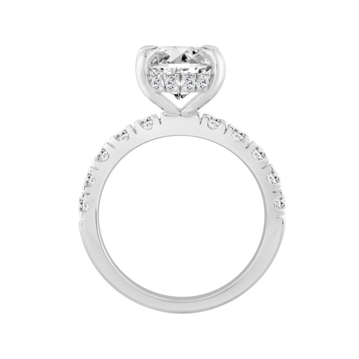 14K WHITE GOLD 6.00CT ROUND/OVAL DIAMOND LADIES RING (CENTER STONE OVAL DIAMOND 5CT) - Image 3