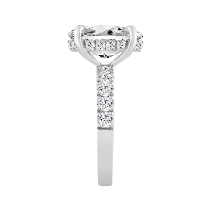 14K WHITE GOLD 6.00CT ROUND/OVAL DIAMOND LADIES RING (CENTER STONE OVAL DIAMOND 5CT) - Image 2