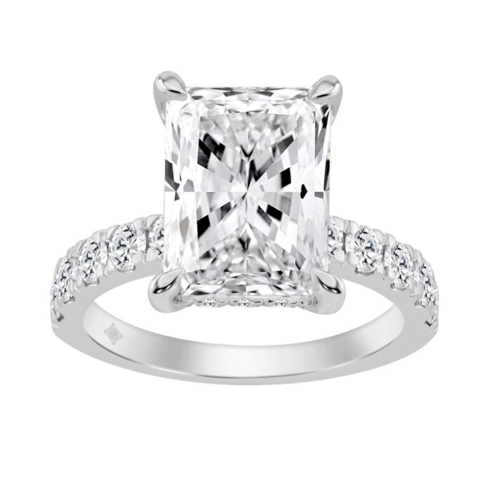 20890308_EC-135816W-1214x1214.jpg 14K WHITE GOLD 6.00CT ROUND/RADIANT DIAMOND LADIES RING (CENTER STONE RADIANT DIAMOND 5CT) - Image 1