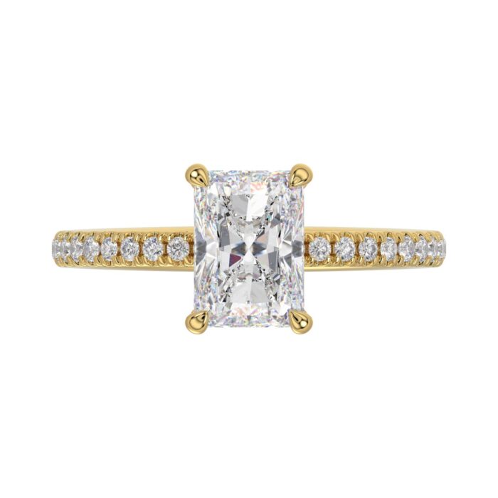 14K YELLOW GOLD 1 3/4CT ROUND/RADIANT DIAMOND LADIES RING (CENTER STONE RADIANT DIAMOND 1 1/2CT) - Image 5