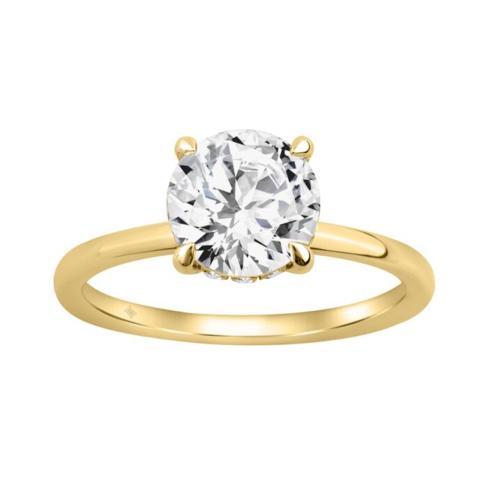 20890315_EC-137705Y-1214x1214.jpg 14K YELLOW GOLD 2.00CT ROUND DIAMOND LADIES RING (CENTER STONE ROUND DIAMOND 2CT) - Image 1