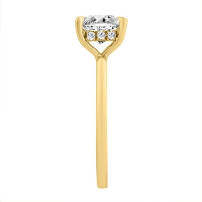 14K YELLOW GOLD 2.00CT ROUND/CUSHION DIAMOND LADIES RING (CENTER STONE CUSHION DIAMOND 2CT) - Image 3