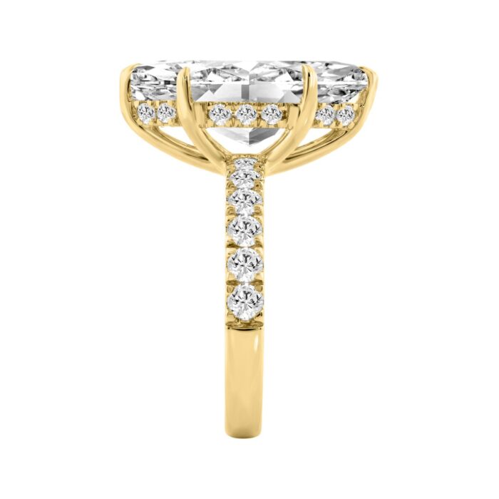 14K YELLOW GOLD 6.00CT MARQUISE/ROUND DIAMOND LADIES RING (CENTER STONE MARQUISE DIAMOND 5CT) - Image 3