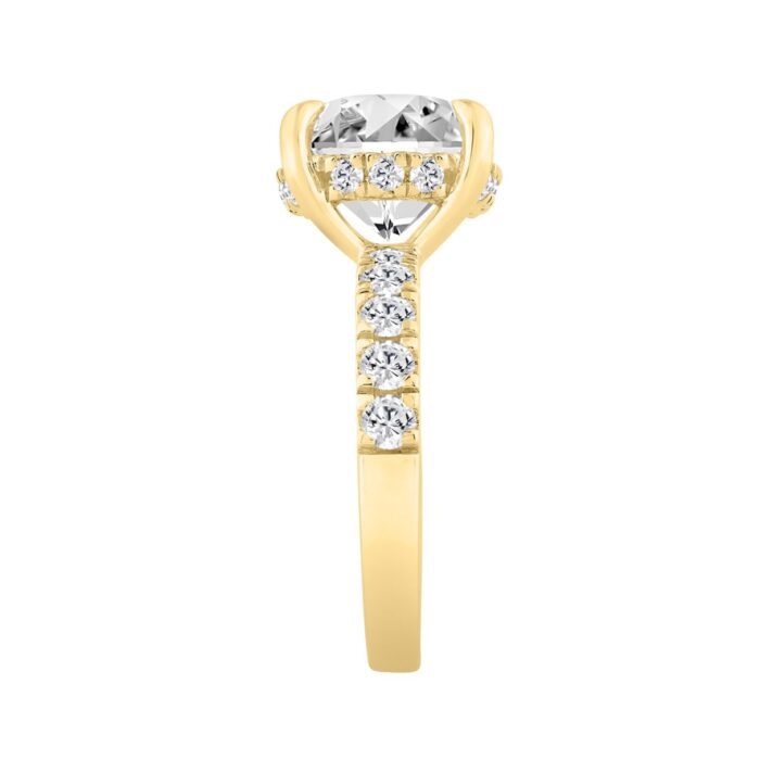 14K YELLOW GOLD 6.00CT ROUND DIAMOND LADIES RING (CENTER STONE ROUND DIAMOND 5CT) - Image 2