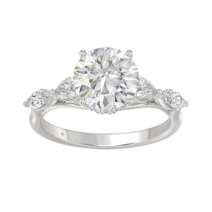 20890326_EC-117995W-1214x1214.jpg LADIES RING 2 1/2CT ROUND/PEAR/MARQUISE DIAMOND 14K WHITE GOLD (CENTER STONE ROUND DIAMOND 2.00CT) - Image 1