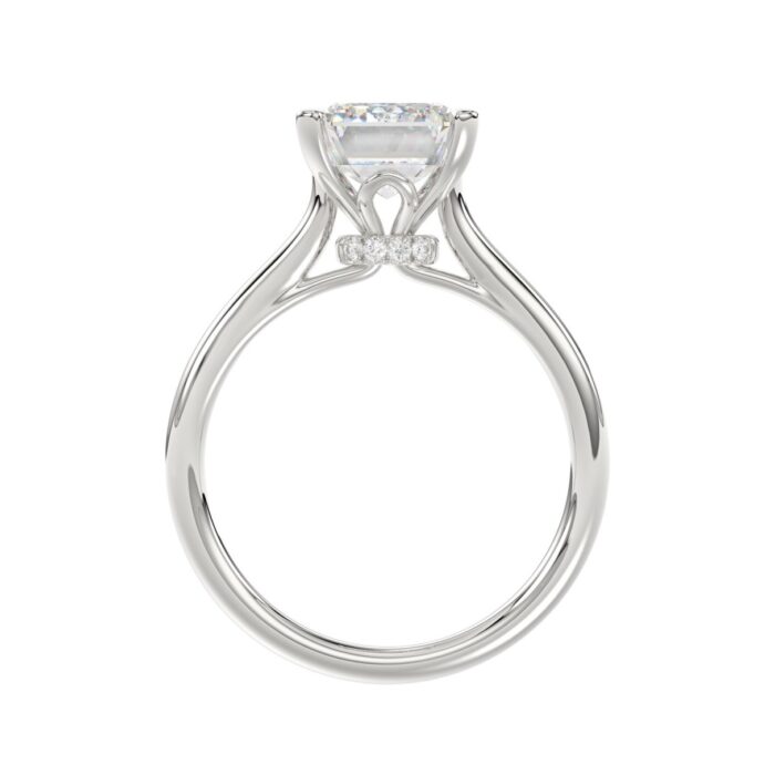14K WHITE GOLD 3 7/8CT ROUND/EMERALD DIAMOND LADIES BRIDAL SET (CENTER STONE EMERALD DIAMOND 2 1/2CT) - Image 3