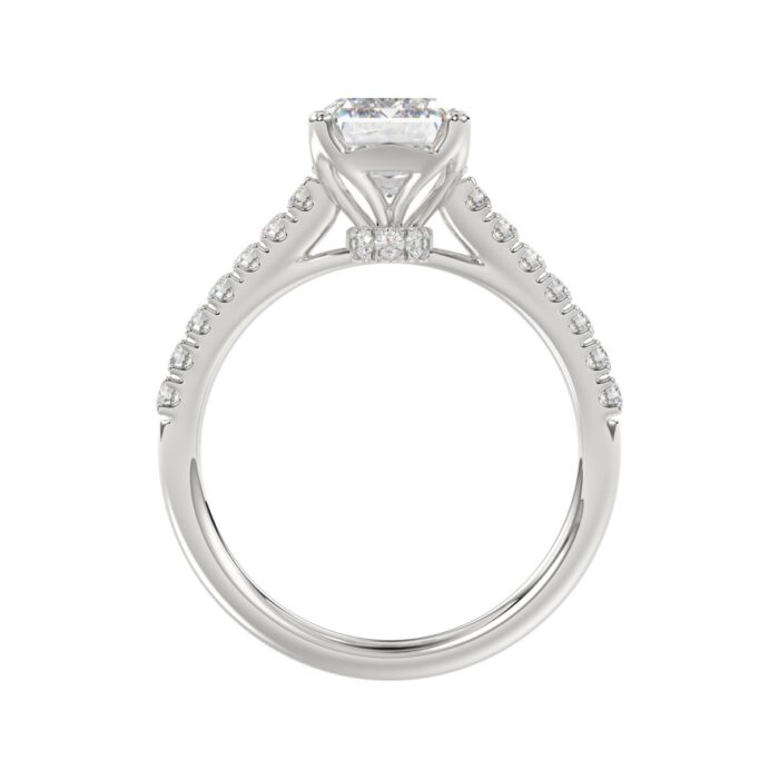14K WHITE GOLD 5.00CT ROUND/EMERALD DIAMOND LADIES BRIDAL SET (CENTER STONE EMERALD DIAMOND 3.00CT) - Image 2
