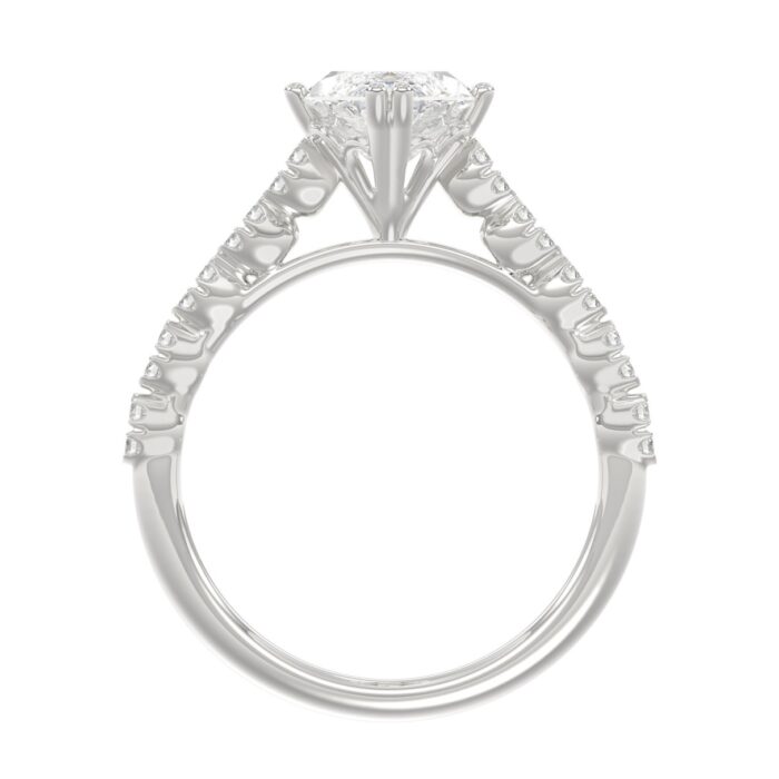 Ladies 14K White Gold Ladies Elegance- Bridal Set 3 1/3CT Round & Marquise Diamonds 3.00CT Marquise Center stone (Color F-G -Clarity VS1/VS2) - Image 2