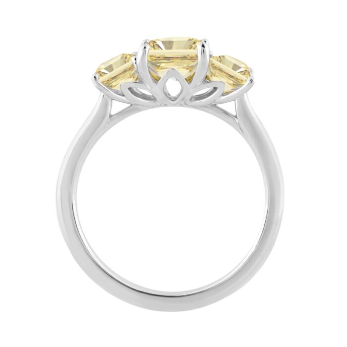 14K WHITE GOLD 2 1/2CT YELLOW RADIANT DIAMOND LADIES RING (CENTER STONE YELLOW RADIANT DIAMOND 1 1/2CT) - Image 2
