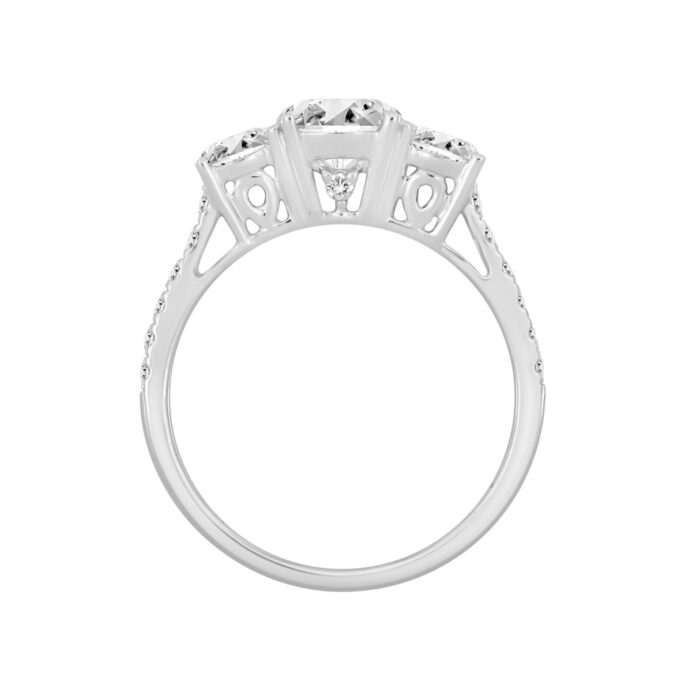 LADIES RING 1 3/4CT ROUND DIAMOND 14K WHITE GOLD (CENTER STONE ROUND DIAMOND 1CT ) - Image 2