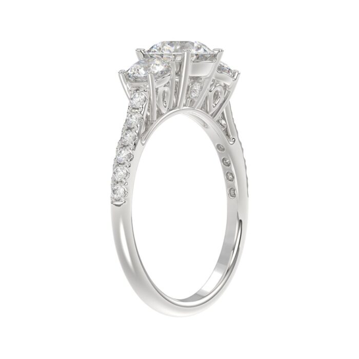 LADIES RING 1 3/4CT ROUND DIAMOND 14K WHITE GOLD (CENTER STONE ROUND DIAMOND 1CT ) - Image 3