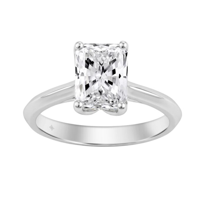 14K WHITE GOLD 2 1/2CT RADIANT DIAMOND LADIES RING - Image 1