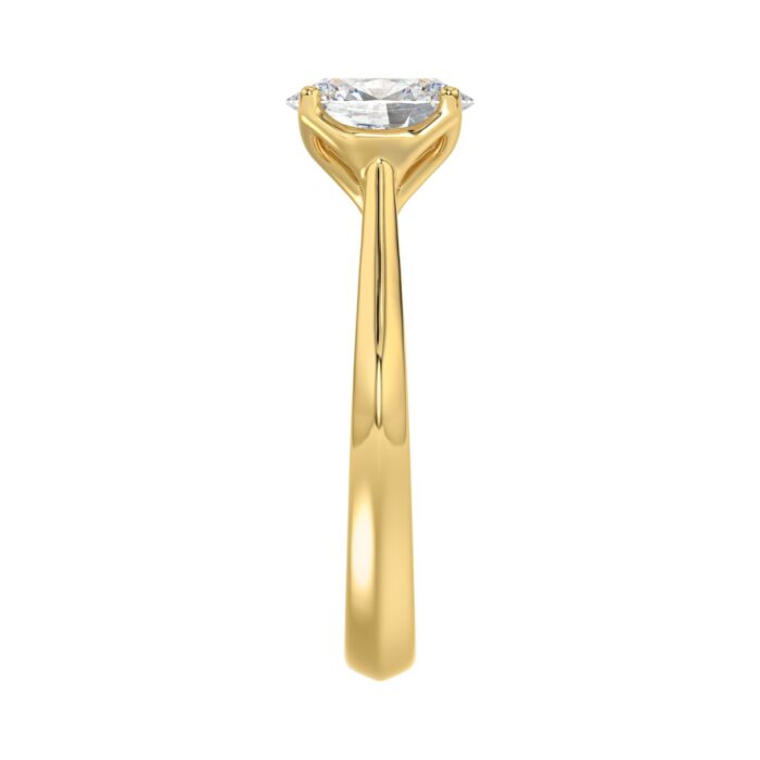 LADIES SOLITAIRE RING 1 1/2CT OVAL DIAMOND 14K YELLOW GOLD - Image 4