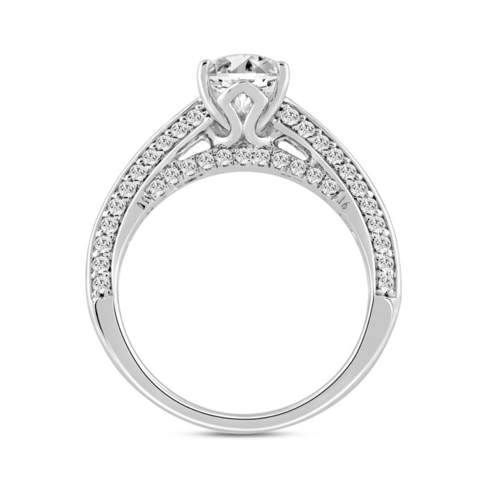 LADIES RING 2 1/2CT ROUND/BAGUETTE/OVAL DIAMOND 14K WHITE GOLD (CENTER STONE OVAL DIAMOND 2.00CT) - Image 3
