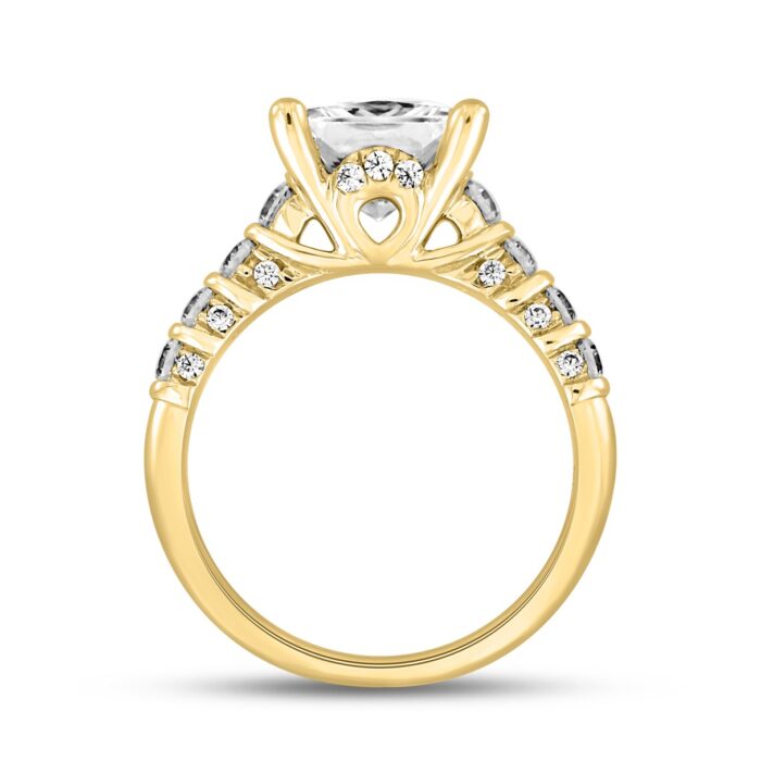 LADIES RINGS 2 1/2CT ROUND/PRINCESS DIAMOND 14K YELLOW GOLD (CENTER STONE PRINCESS DIAMOND 2.00CT) - Image 3
