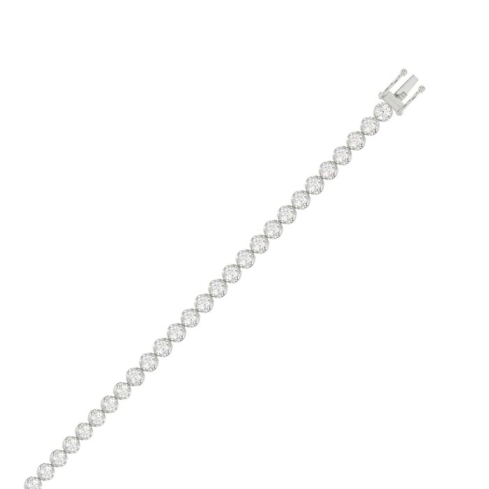 10K WHITE GOLD 3.00CT ROUND DIAMOND LADIES BRACELET - Image 2