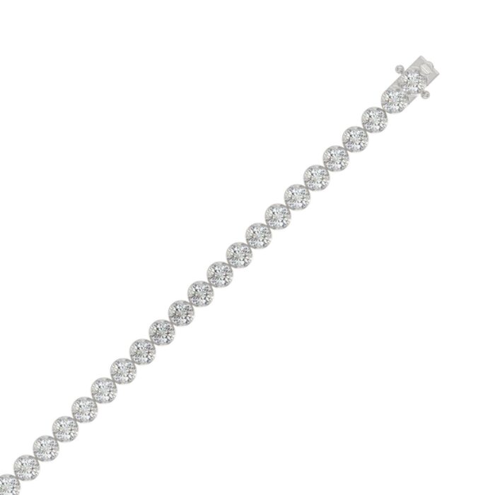 14K WHITE GOLD 3.00CT ROUND DIAMOND LADIES BRACELET - Image 3