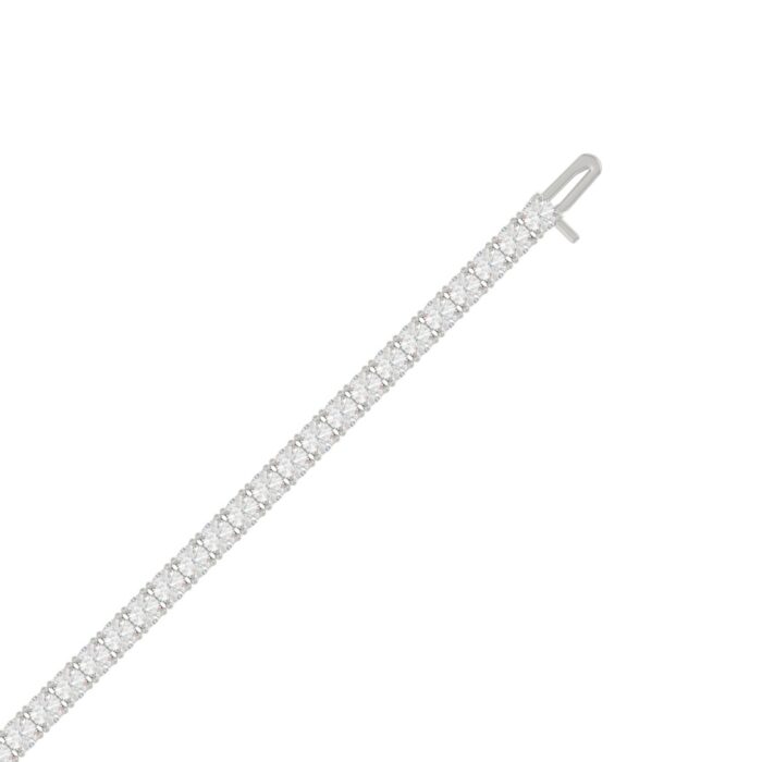 14K WHITE GOLD 6 3/8CT ROUND DIAMOND LADIES BRACELET - Image 2