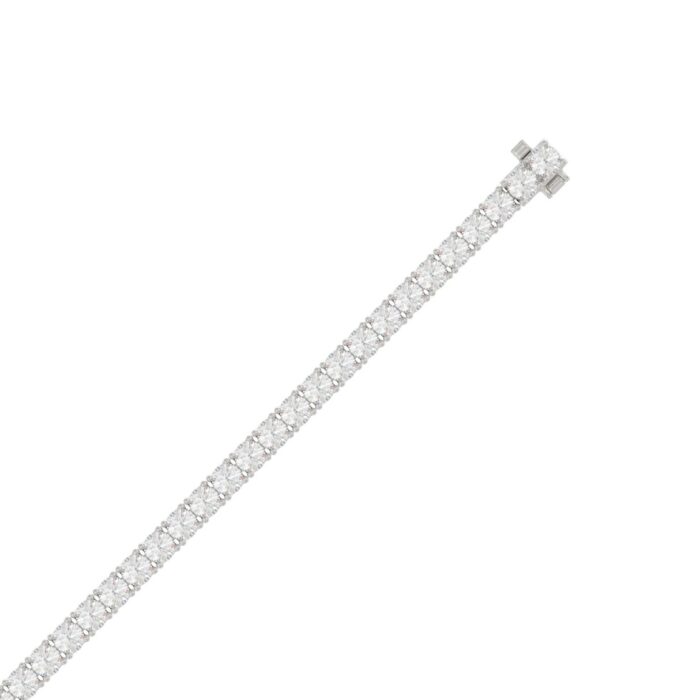 14K WHITE GOLD 6 3/8CT ROUND DIAMOND LADIES BRACELET - Image 3