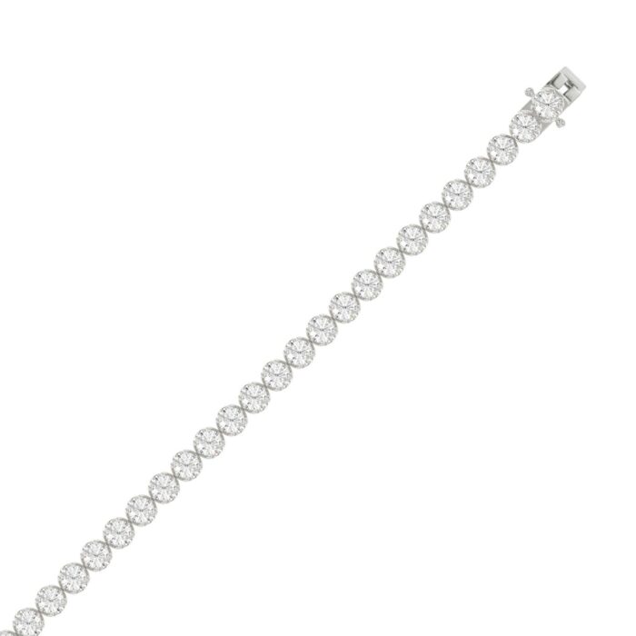 14K WHITE GOLD 9.00CT ROUND DIAMOND LADIES BRACELET - Image 2