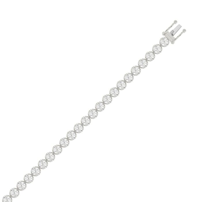 14K WHITE GOLD 9.00CT ROUND DIAMOND LADIES BRACELET - Image 3