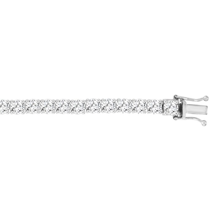 LADIES BRACELET 11CT ROUND DIAMOND 14K WHITE GOLD - Image 2