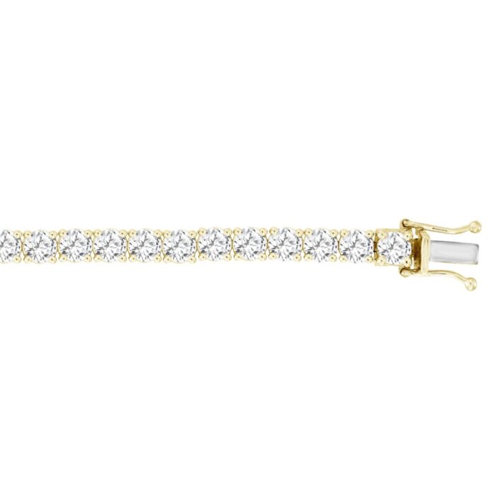 LADIES BRACELET 11CT ROUND DIAMOND 14K YELLOW GOLD - Image 2