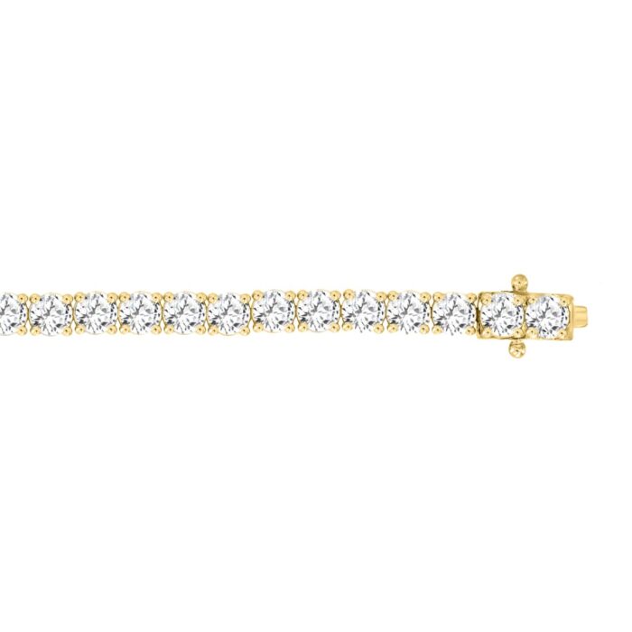 LADIES BRACELET 11CT ROUND DIAMOND 14K YELLOW GOLD - Image 3