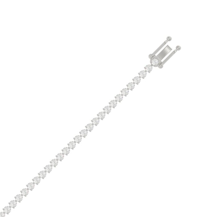 LADIES BRACELET 3CT ROUND DIAMOND 14K WHITE GOLD - Image 3