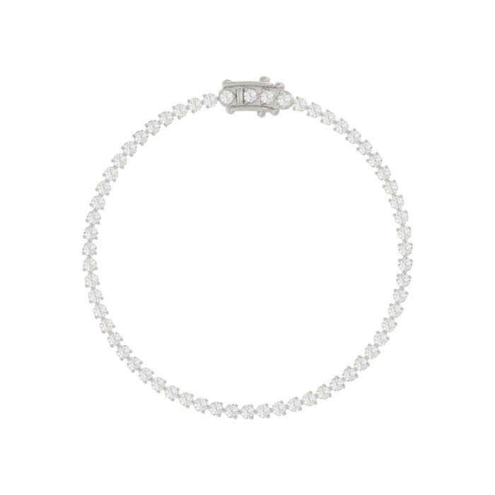LADIES BRACELET 3CT ROUND DIAMOND 14K WHITE GOLD - Image 4