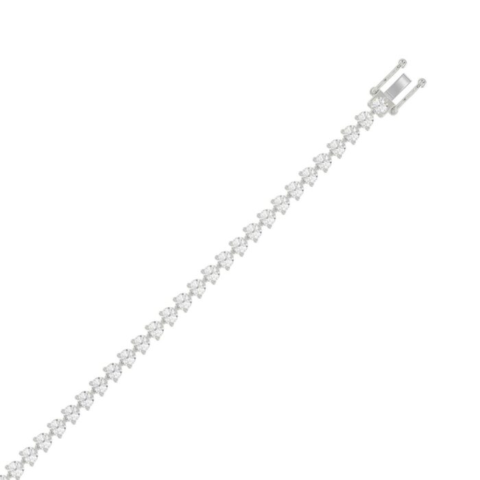 LADIES BRACELET 5CT ROUND DIAMOND 14K WHITE GOLD - Image 3