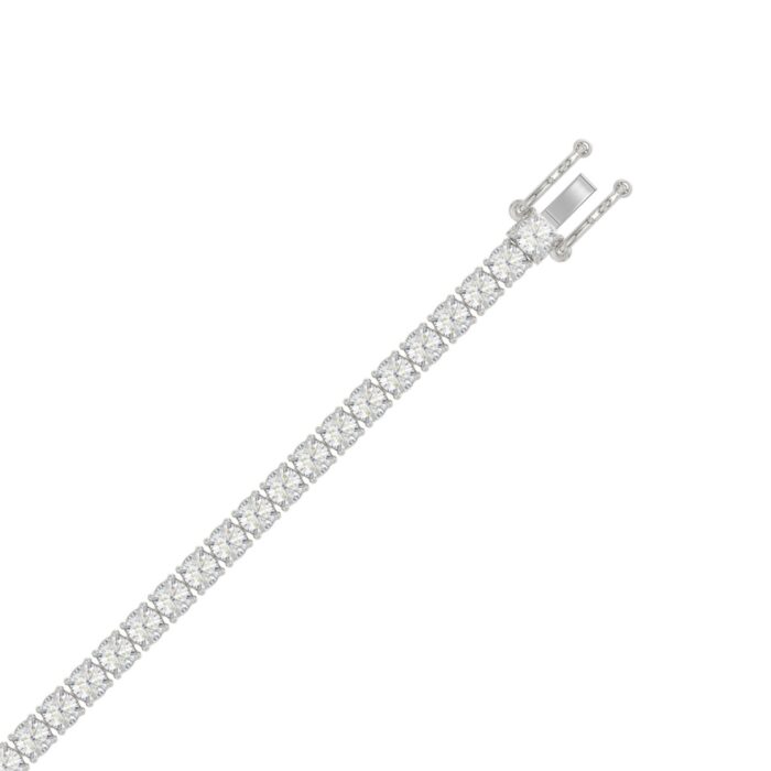 LADIES BRACELET 7CT ROUND DIAMOND 14K WHITE GOLD - Image 2