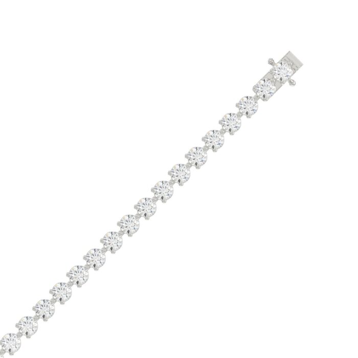 LADIES BRACELET 7CT ROUND DIAMOND 14K WHITE GOLD - Image 3