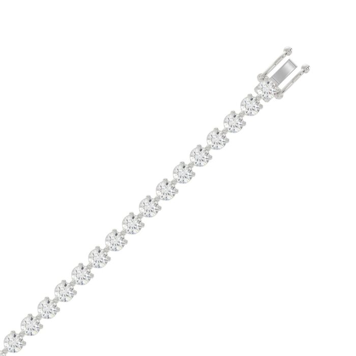 LADIES BRACELET 7CT ROUND DIAMOND 14K WHITE GOLD - Image 2