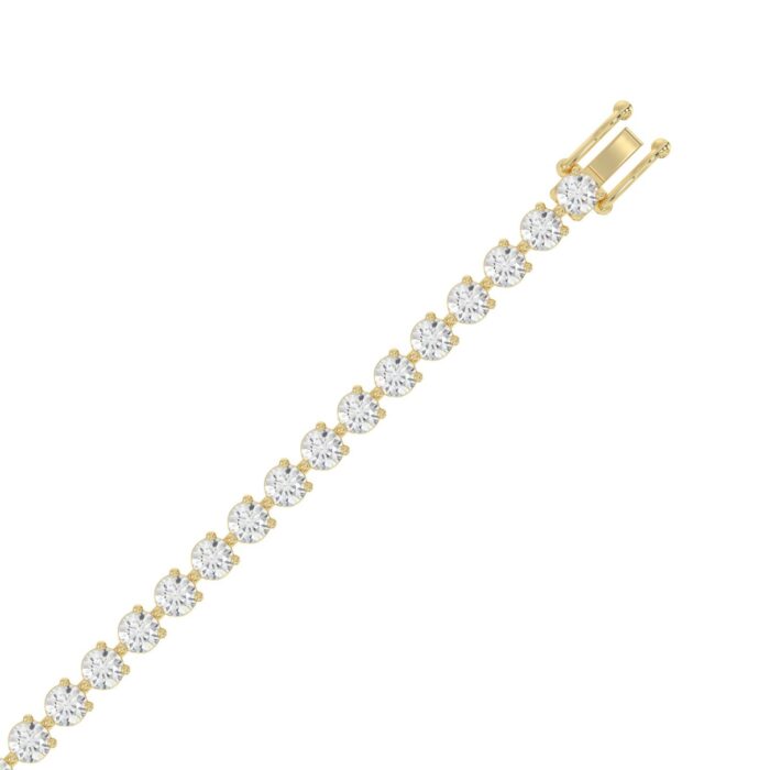 LADIES BRACELET 7CT ROUND DIAMOND 14K YELLOW GOLD - Image 2