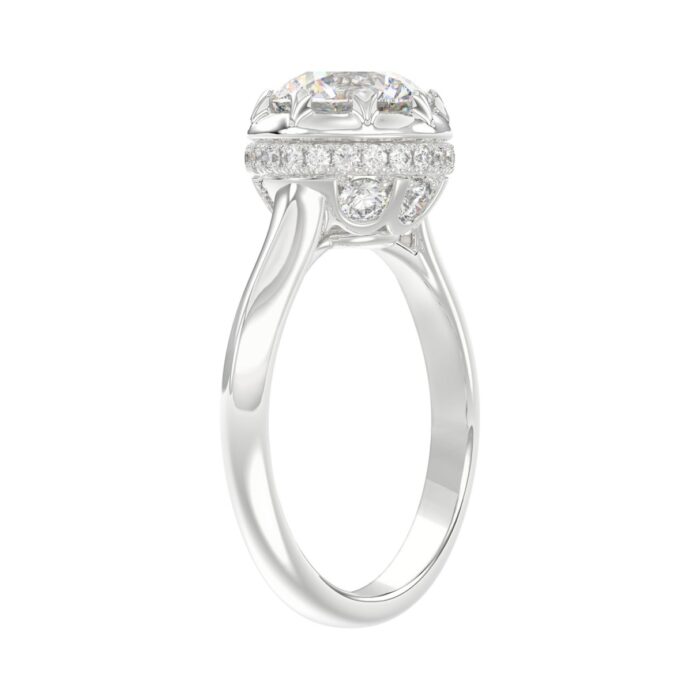14K WHITE GOLD 2 1/2CT ROUND DIAMOND LADIES RING (CENTER STONE ROUND DIAMOND 2CT) - Image 3
