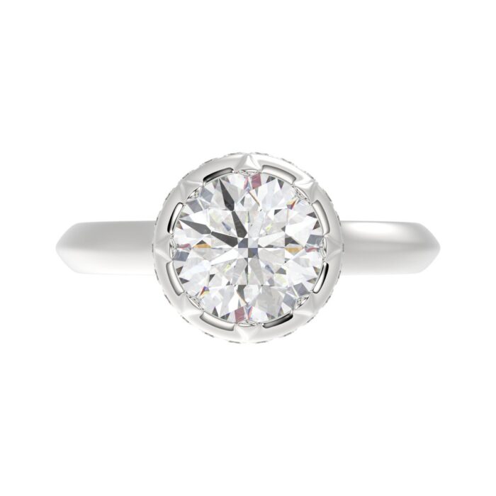 14K WHITE GOLD 2 1/2CT ROUND DIAMOND LADIES RING (CENTER STONE ROUND DIAMOND 2CT) - Image 5