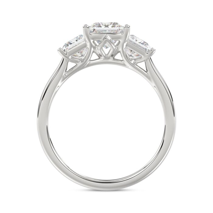 14K WHITE GOLD 2 1/6CT PRINCESS DIAMOND LADIES RING (CENTER STONE PRINCESS DIAMOND 1CT) - Image 2